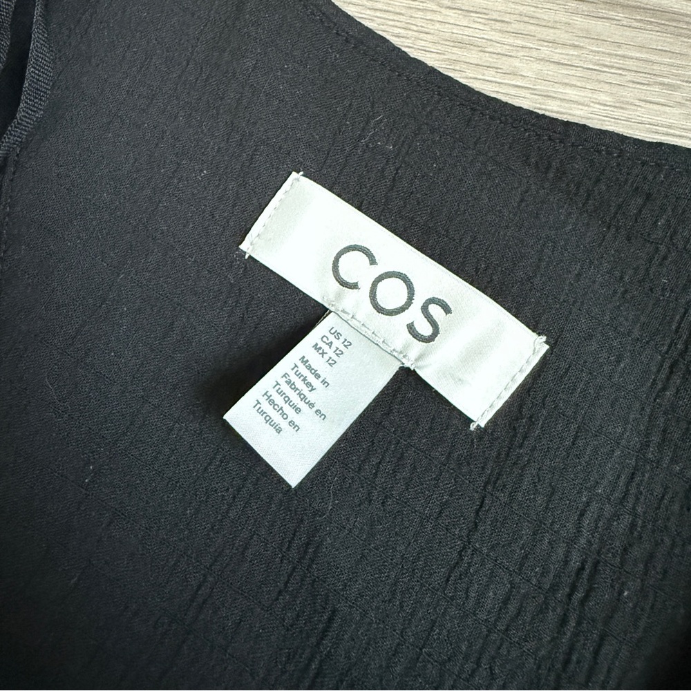 COS Ruffled Cap-Sleeve Dress in Black - Picture 8 of 11